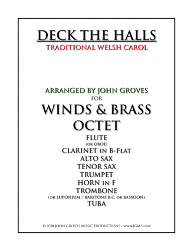 Deck The Halls - Winds & Brass Octet (arr. John Groves)