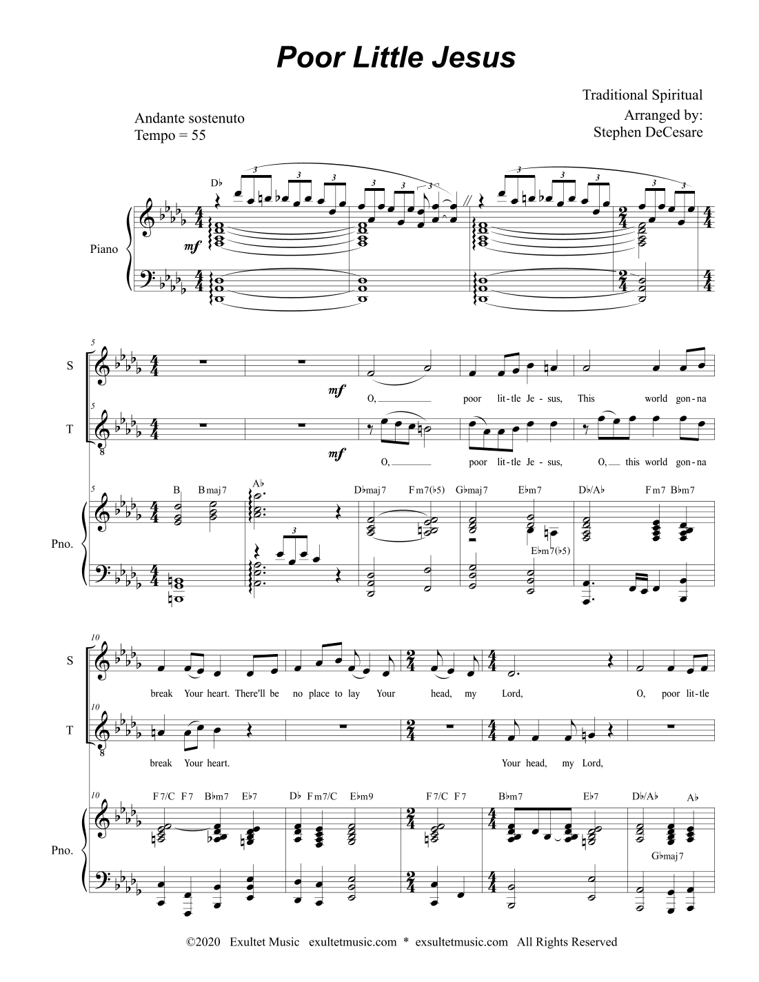 Poor Little Jesus (Duet for Soprano and Tenor Solo) (arr. Stephen DeCesare)