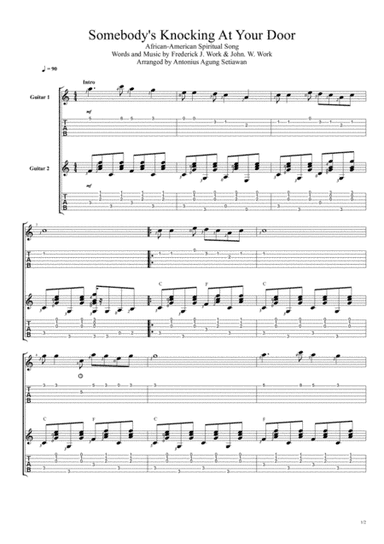 Somebody's Knocking At Your Door (Duet Guitar Tablature) (arr. Antonius Agung Setiawan)