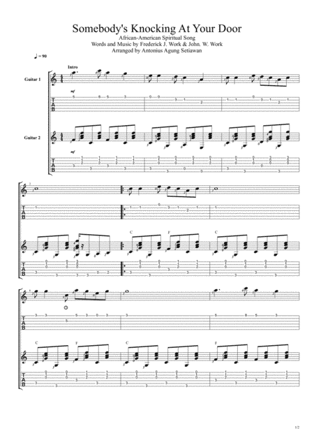Somebody's Knocking At Your Door (Duet Guitar Tablature) (arr. Antonius Agung Setiawan)
