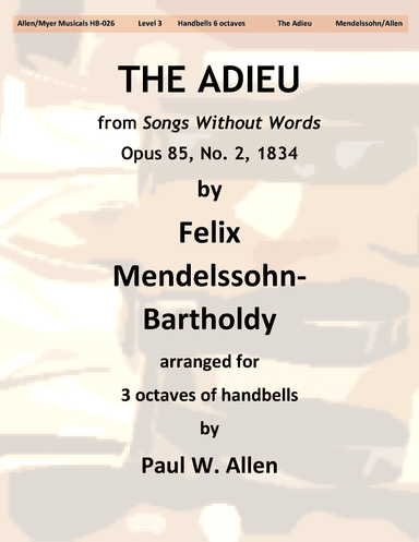 "The Adieu" from Songs Without Words (arr. Paul W. Allen)