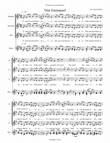 Veni Emmanuel (arr. Greg Gunther)