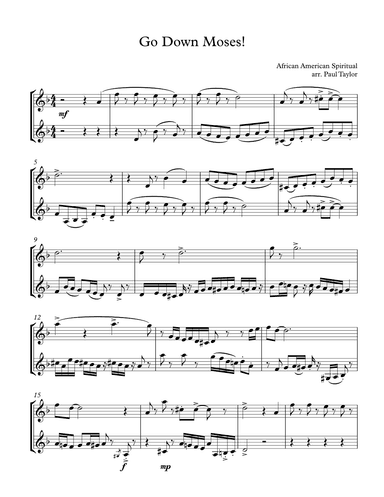 Go Down Moses (arr. Paul Taylor)