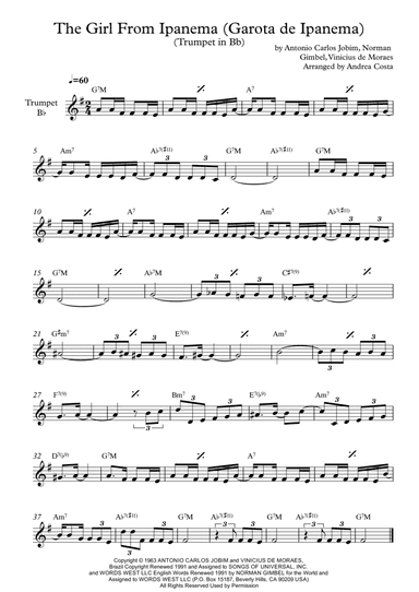 The Girl From Ipanema (garôta De Ipanema) (arr. Andrea Costa)