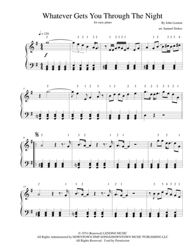 Whatever Gets You Through The Night (arr. Samuel Stokes)