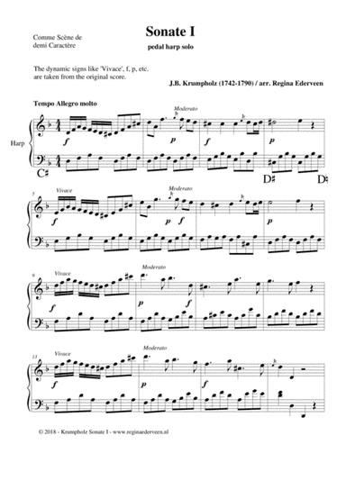 Sonate I by J.B. Krumpholz - pedal harp solo