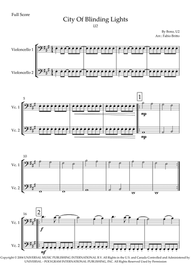 City Of Blinding Lights (arr. Fabio Britto)