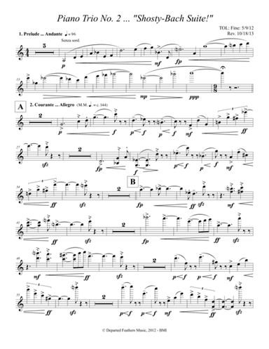 Piano Trio No. 2 ... Shosty-Bach Suite (2012, rev. 2013) violin