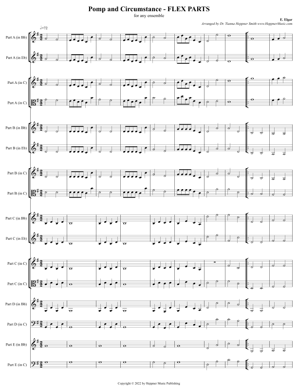 Pomp and Circumstance - FLEX PARTS (arr. Dr. Tianna Heppner Smith www.HeppnerMusic.com)