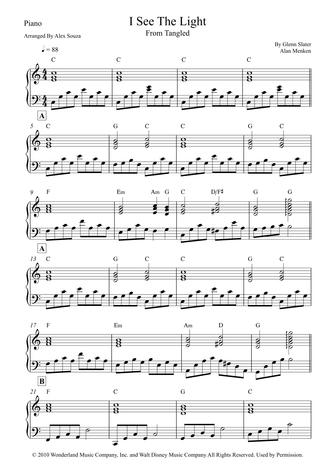 I See The Light (arr. Alex Souza)