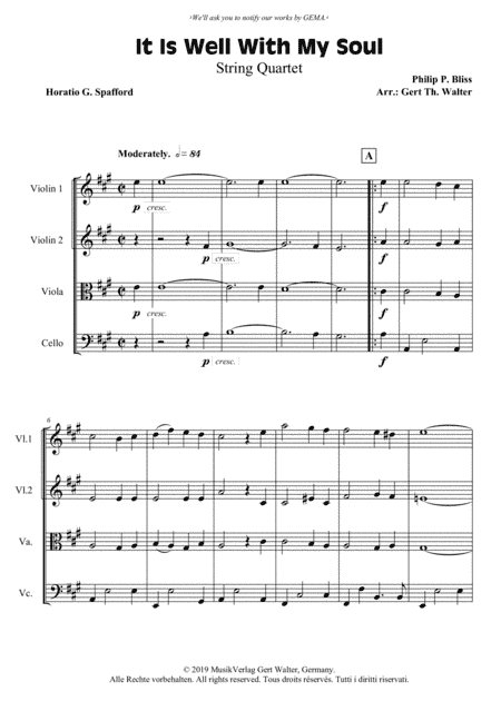 It Is Well With My Soul (arr. Gert Th. Walter)