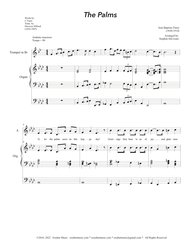 The Palms (Duet for Soprano and Alto solo) (Easy Vocal Duet Version) (arr. Stephen DeCesare)