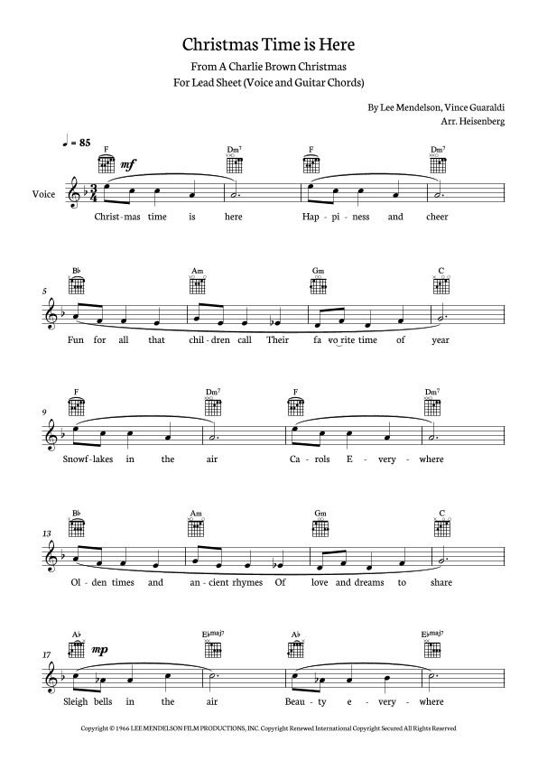 Christmas Time Is Here (arr. Heisenberg)