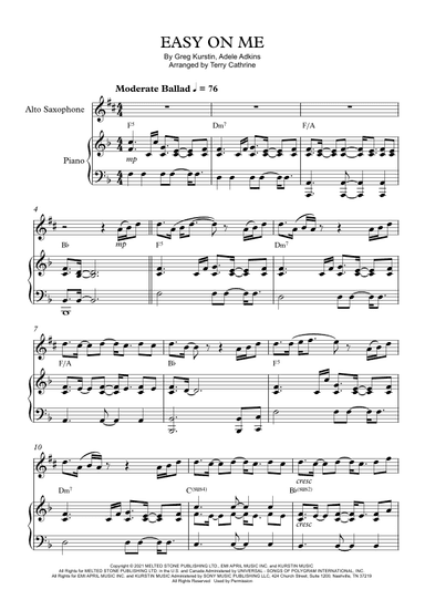 Easy On Me (arr. Terry Cathrine)