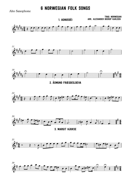 Six norwegian folk songs (arr. Alexander Bosrup Karlsen)