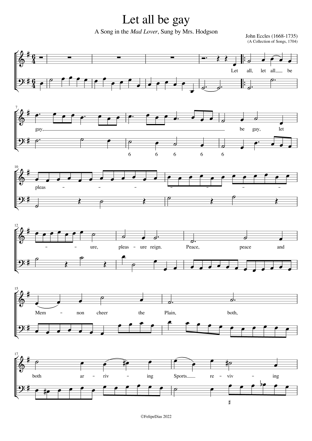 Let all be gay (arr. Early Music Scores)