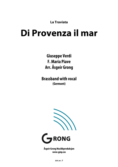 Di Provenza il mar - La Traviata (arr. Åsgeir Grong)