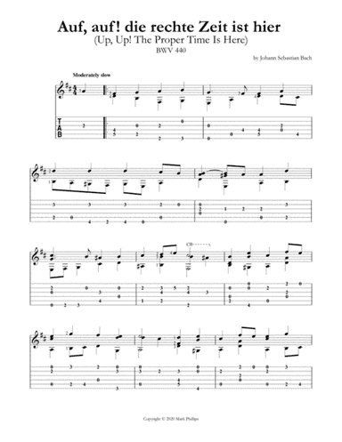 Auf, auf! die rechte Zeit ist hier (Up, Up! The Proper Time Is Here) BWV 440 (arr. Mark Phillips)