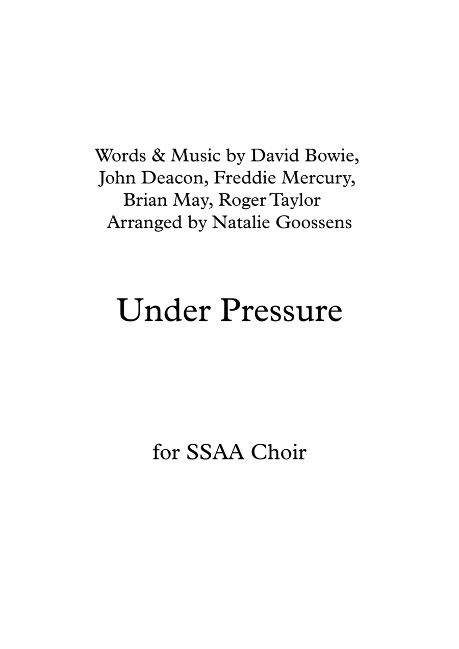 Under Pressure (arr. Natalie Goossens)