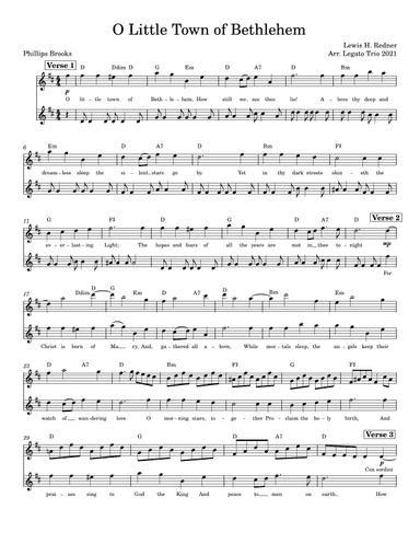 O Little Town of Bethlehem (arr. Legato Trio)