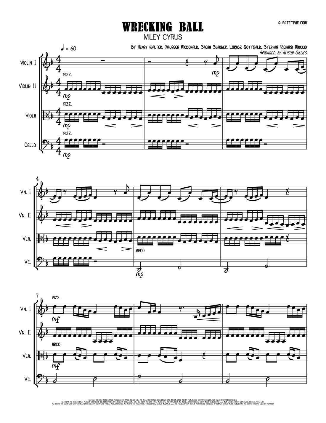 Wrecking Ball (arr. Alison Gillies)