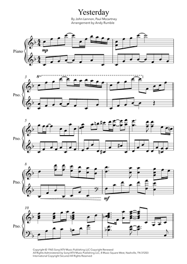 Yesterday (arr. Andy Rumble)