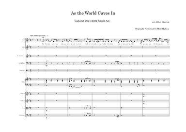 As The World Caves In - Score Only (arr. Abbey Monreal)