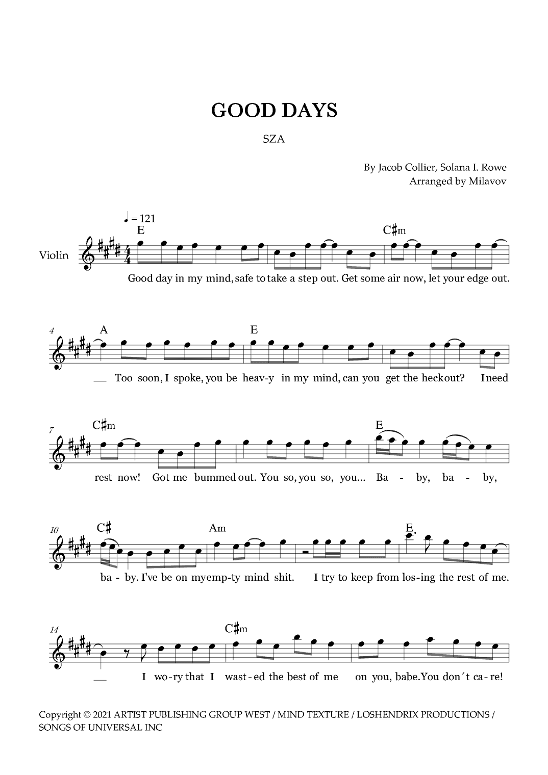 Good Days (arr. Milanov)