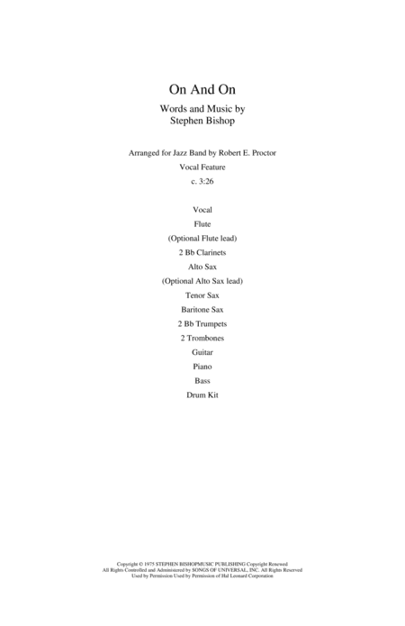 On And On (arr. Robert E. Proctor)