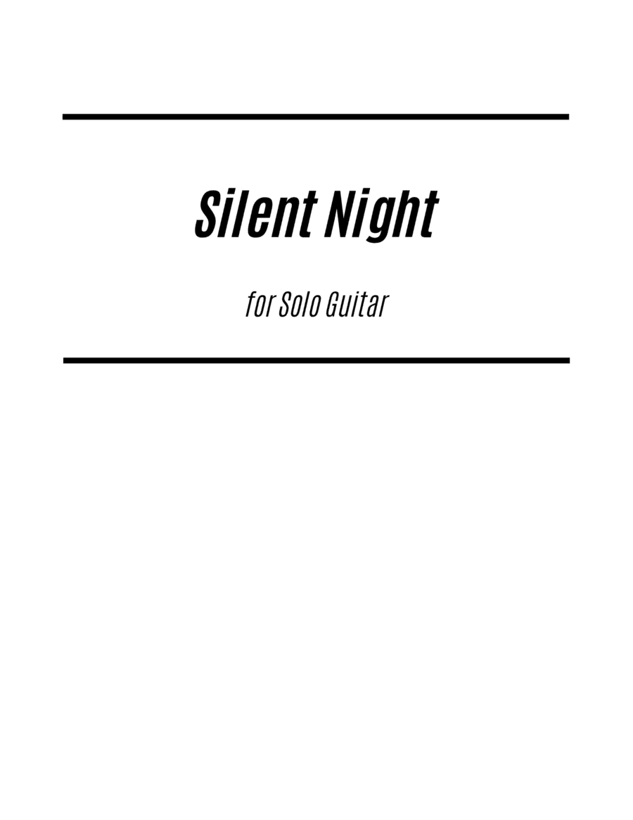 Silent Night (for Solo Guitar with Study Guide) (arr. Kenneth Pasciak)