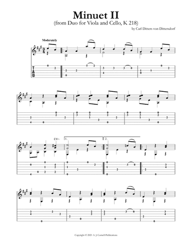 Minuet II (from Duo for Viola and Cello, K 218) (arr. Mark Phillips)