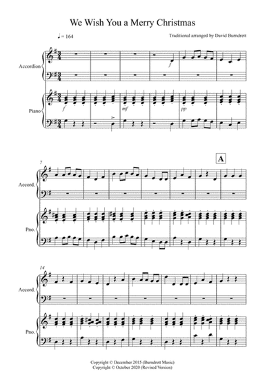 We Wish You a Merry Christmas for Accordion and Piano (arr. David Burndrett)