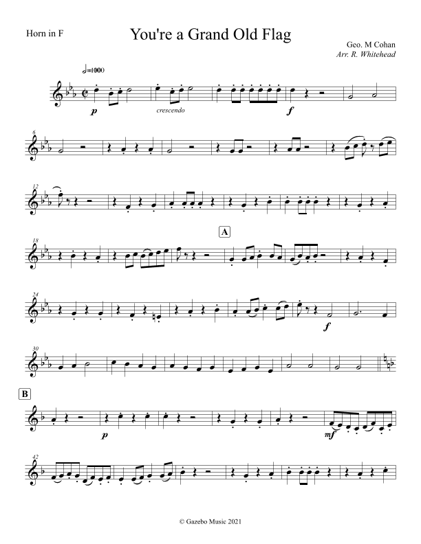 You're a Grand Old Flag (arr. Robert Whitehead)