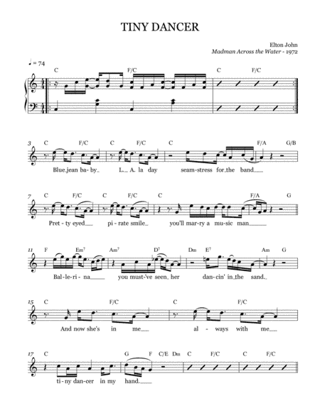 Tiny Dancer (arr. Brock Chart)