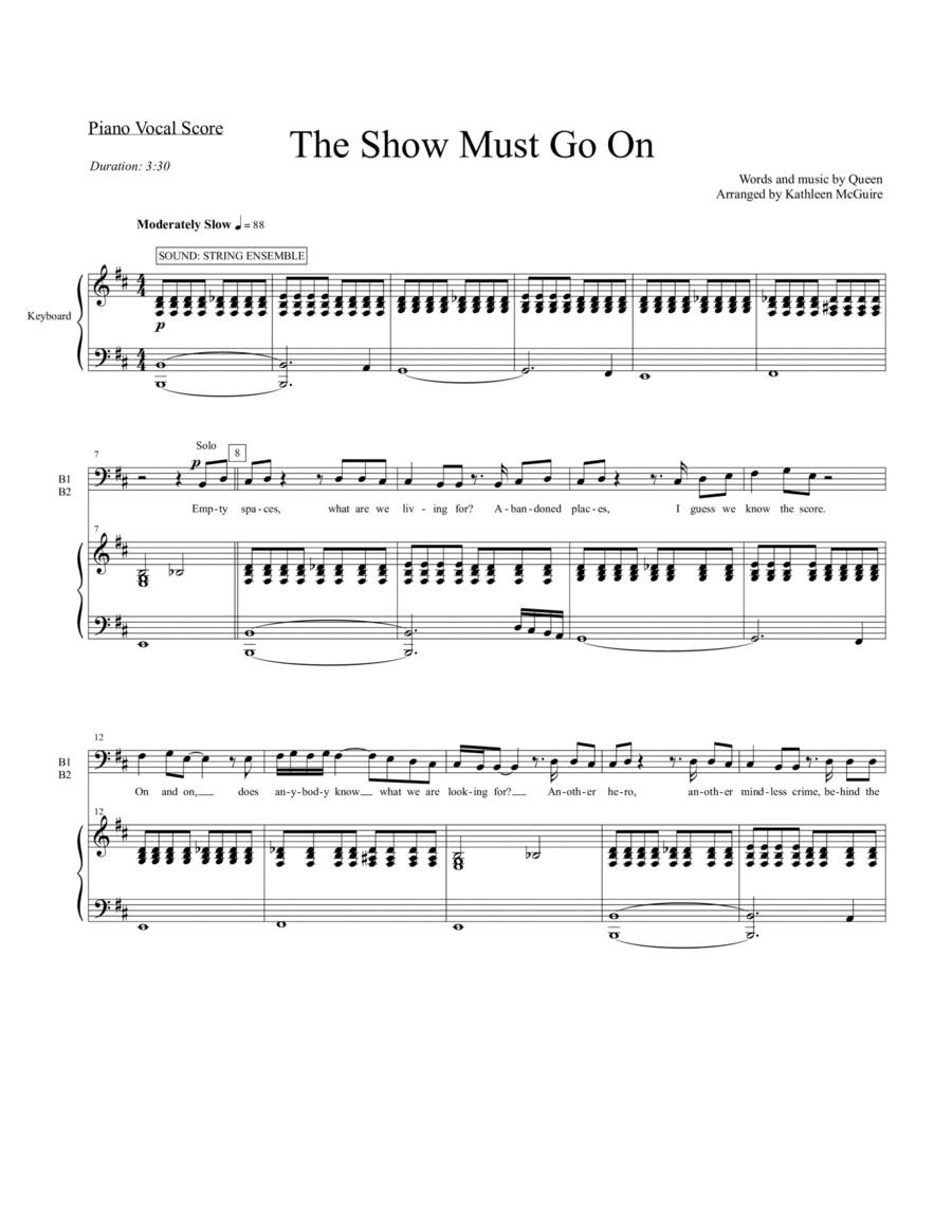 The Show Must Go On (arr. Kathleen McGuire)