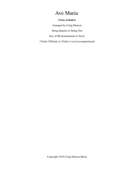 Ave Maria (arr. Craig Duncan)