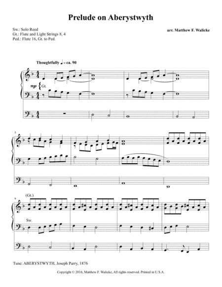 Prelude on Aberystwyth (arr. Matthew F. Walicke)