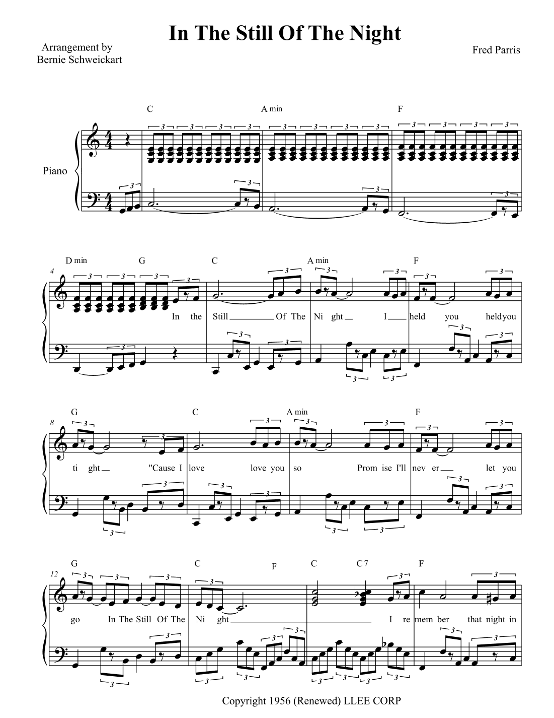 In The Still Of The Night (arr. Bernie Schweickart)