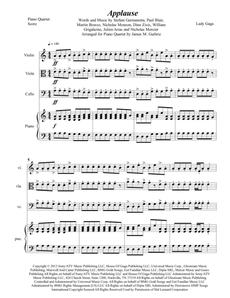 Applause (arr. James M. Guthrie, ASCAP)