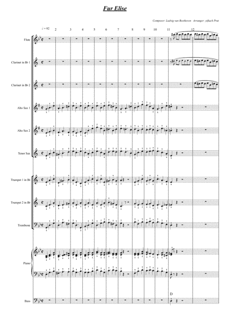 Fur Elise -  For a medium jazz band (arr. Yiftach Prat)