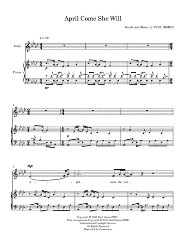 April Come She Will (arr. Abby Kellems)