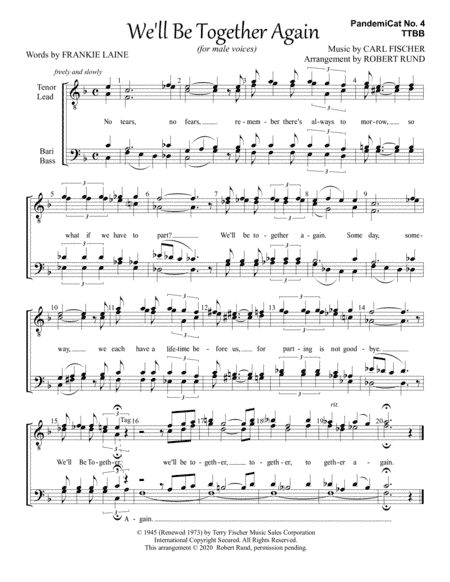 We'll Be Together Again (arr. Robert Rund)