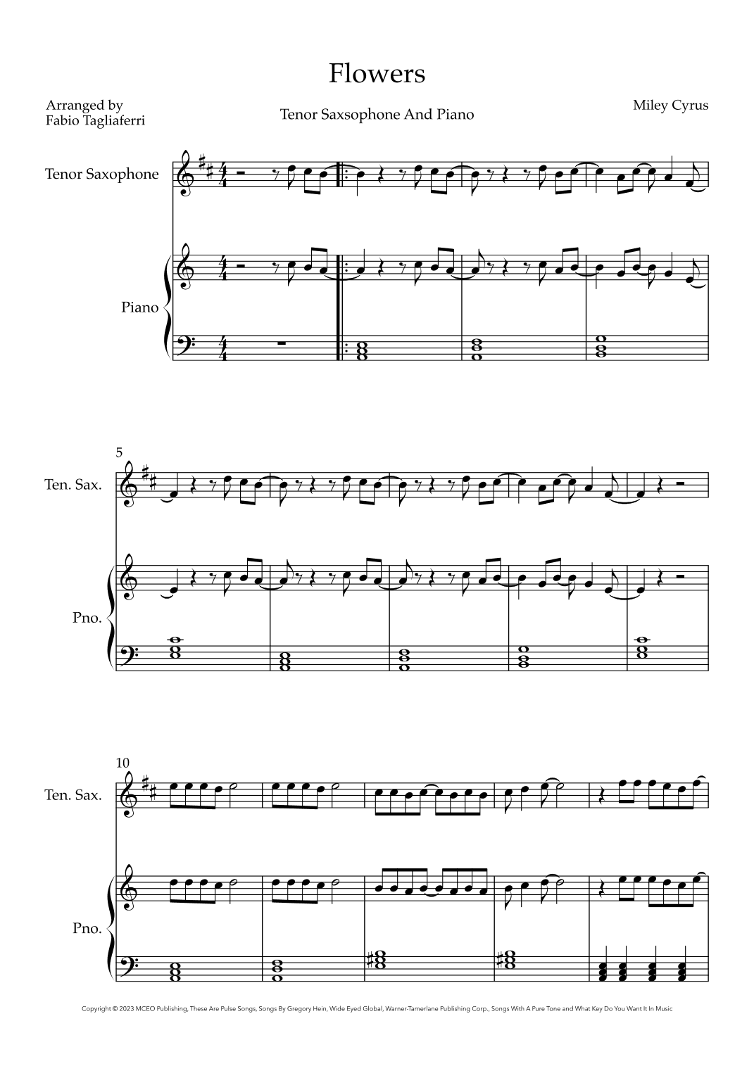 Flowers (arr. Fabio Tagliaferri)
