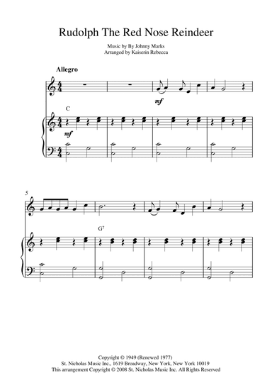 Rudolph The Red-nosed Reindeer (arr. Kaiserin Rebecca)
