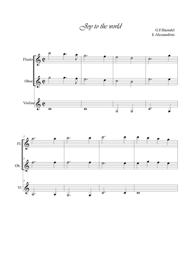 Joy to the world. Flute, oboe and violin trio (arr. Ester Alessandrini)