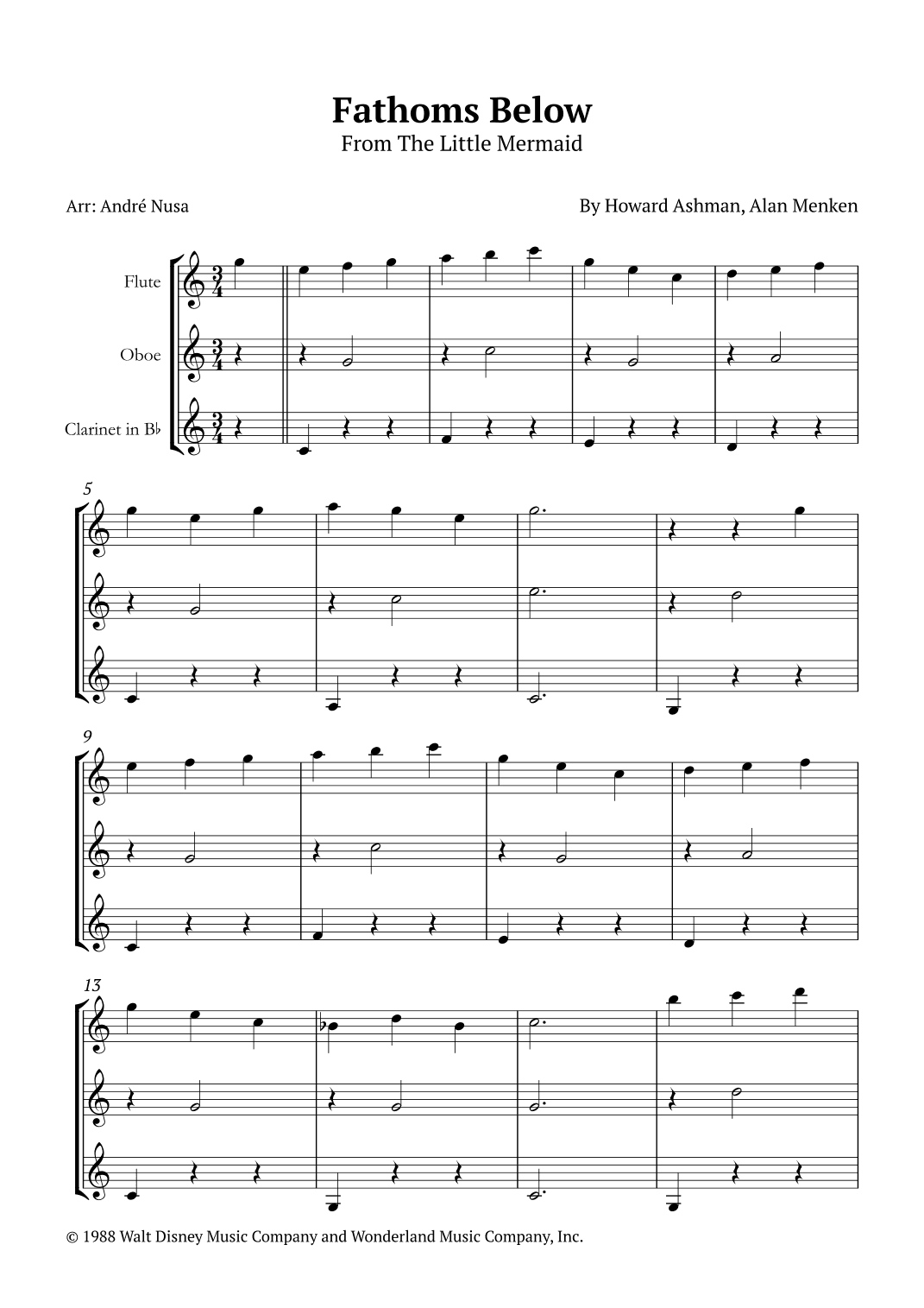 Fathoms Below (arr. André Nusa)