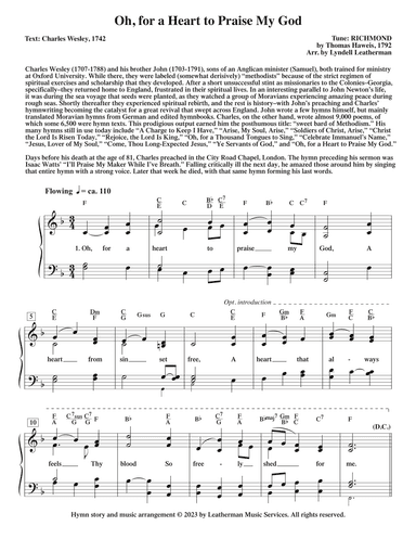 Oh, for a Heart to Praise My God (arr. Lyndell Leatherman)