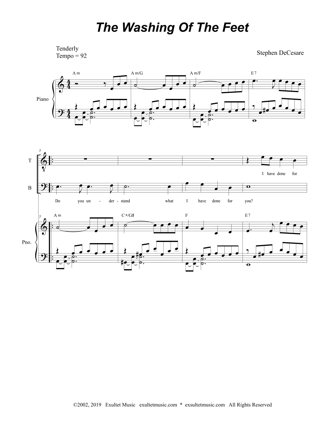The Washing Of The Feet (SATB)