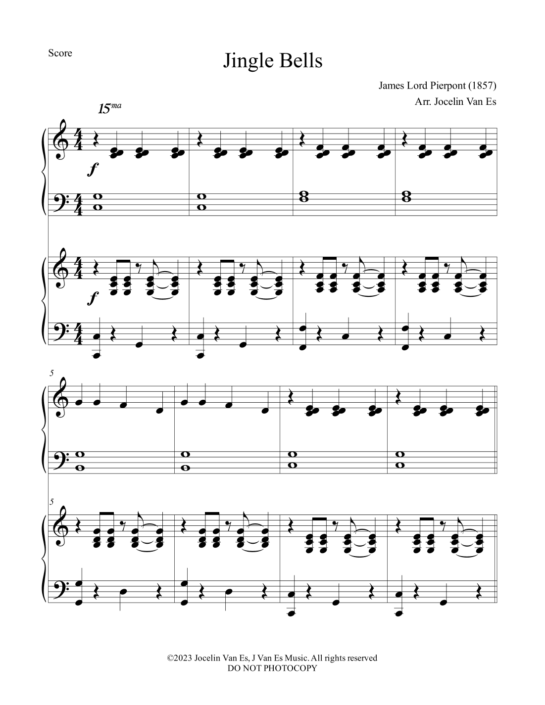 Jingle Bells (arr. J Van Es Music)