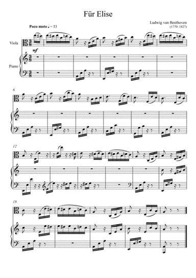 Beethoven - Für Elise (Viola Solo) Easy Version (arr. André Laitano)